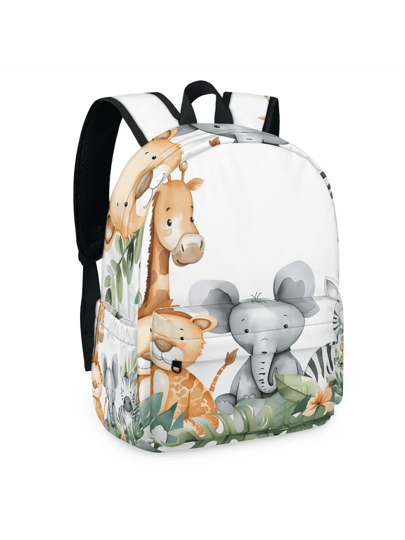 Woodland Jungle Funny Cute Animals Backpack for Men Women Large Capacity Laptop Backpack Casual Daypack for Work Travel