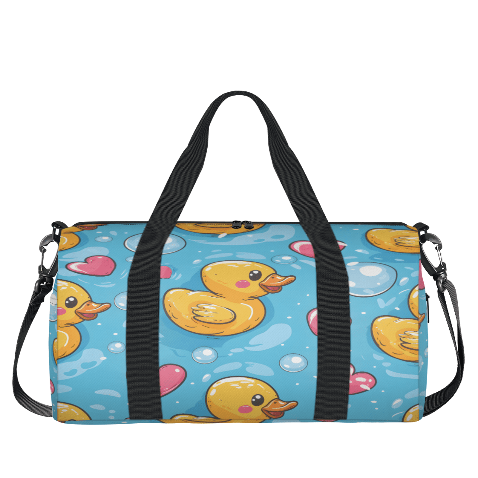 Herdesigns Yellow Duck Gym Bag for Women, Duffle Bag for Travel Sport, Cute Love Lightweight Waterproof Carry on Weekender Dance Yoga Workout Bags