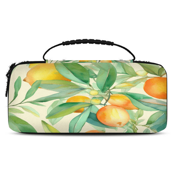 Herdesigns Yellow Lemon Carry Case Compatible with Nintendo Switch 2017 & Oled 2021, with 20 Game Card Slots, Lemon Fruit Portable Travel Carrying Case Pouch for Accessories & Games