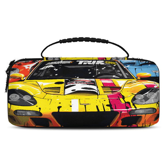 Herdesigns Yellow Racing Car Carrying Case for Nintendo Switch 2 with 20 Game Card Slots, Portable Travel Carry Case for Accessories and Console