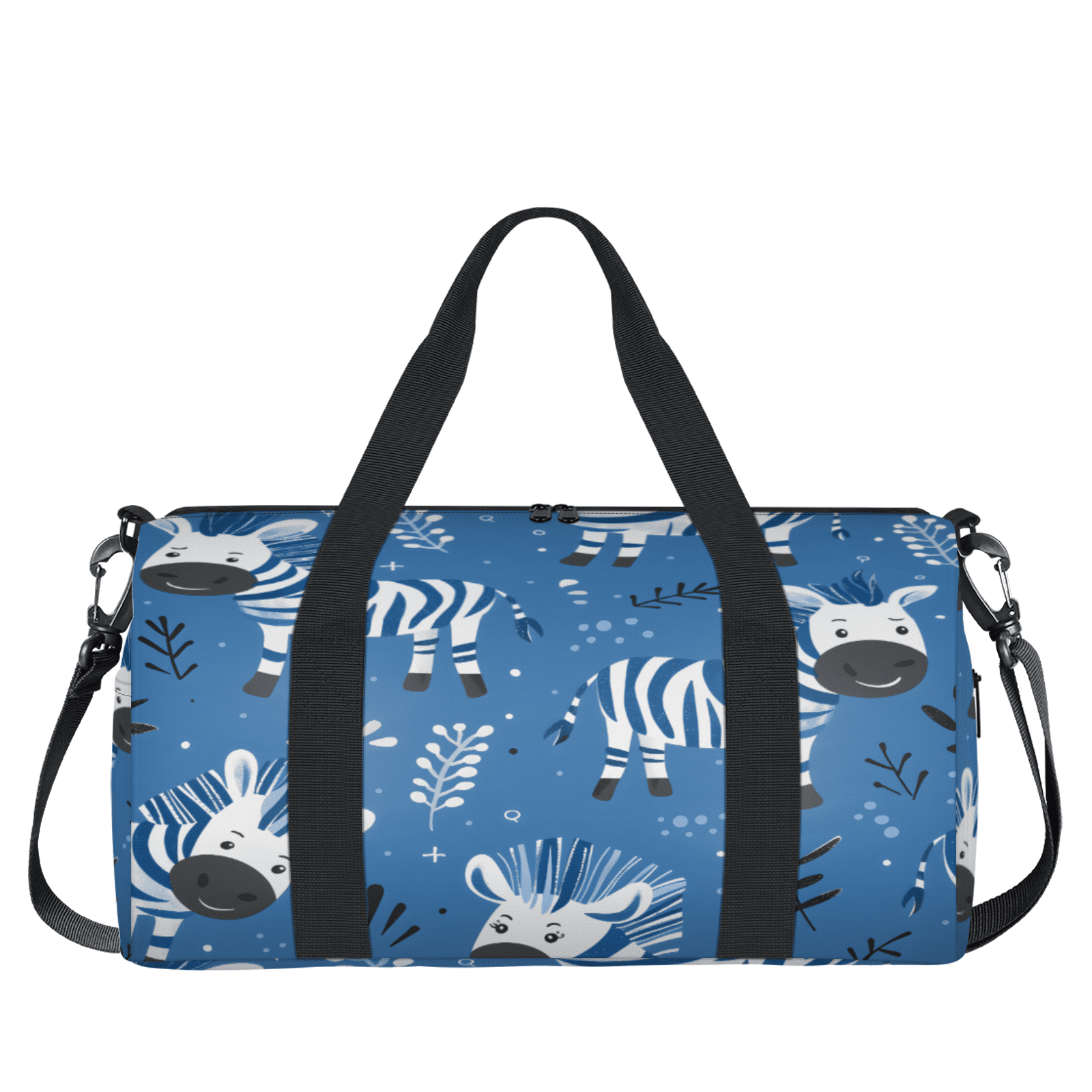 Herdesigns Zebra Gym Bag for Women, Duffle Bag for Travel Sport, Leaf Plant Lightweight Waterproof Carry on Weekender Dance Yoga Workout Bags