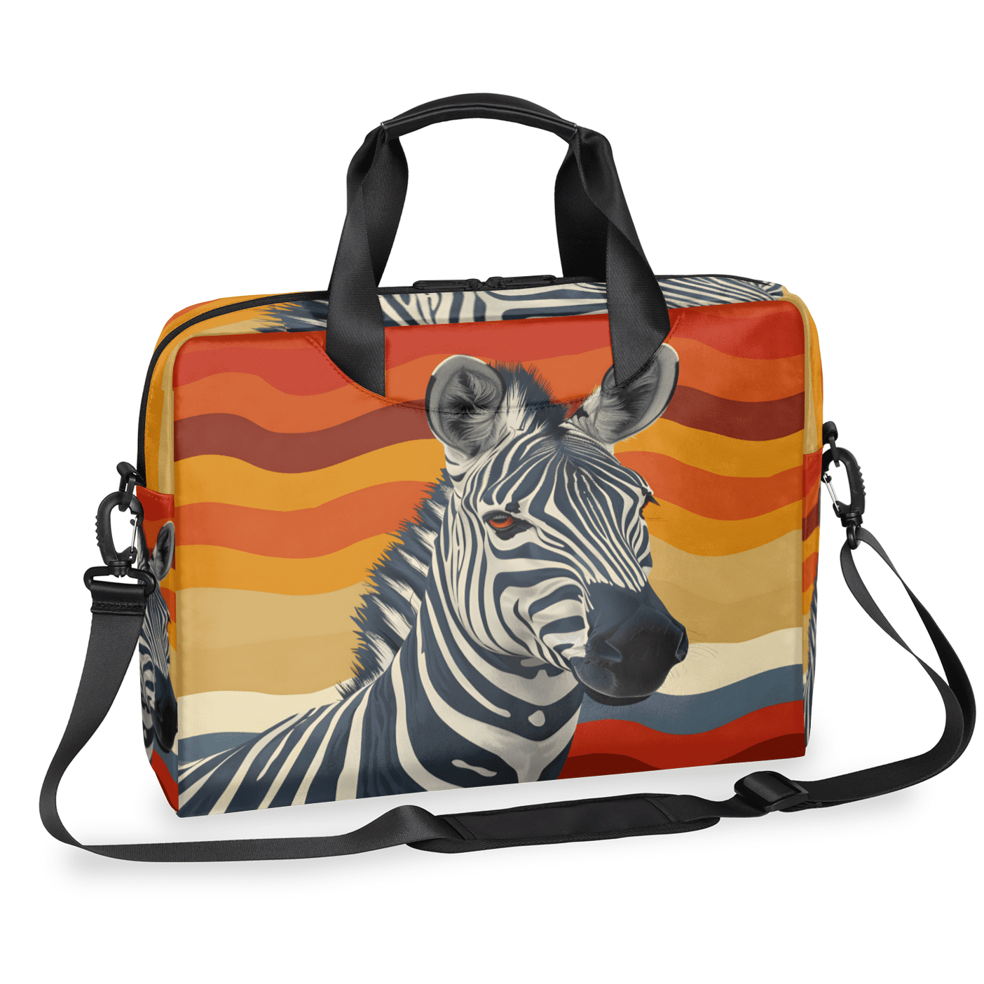 Herdesigns Zebra Laptop Bag for Women Men, Computer Case Briefcase Messenger Bags, 15-15.6 inch Laptop Sleeve Shoulder Bag