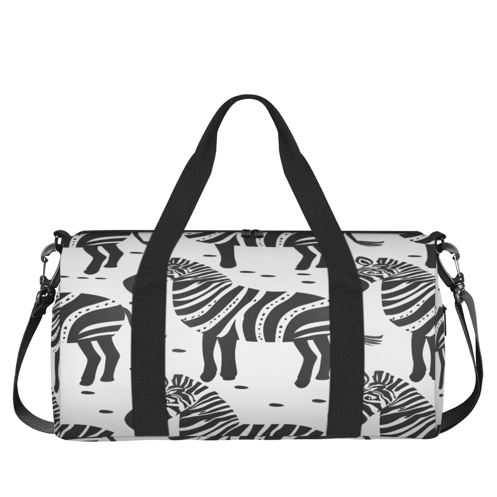 Herdesigns Zebra Pattern Travel Duffle Bag Sports Yoga Weekender Overnight Carry on Workout Bags Lightweight Waterproof Gym Tote Bag for Women Animal