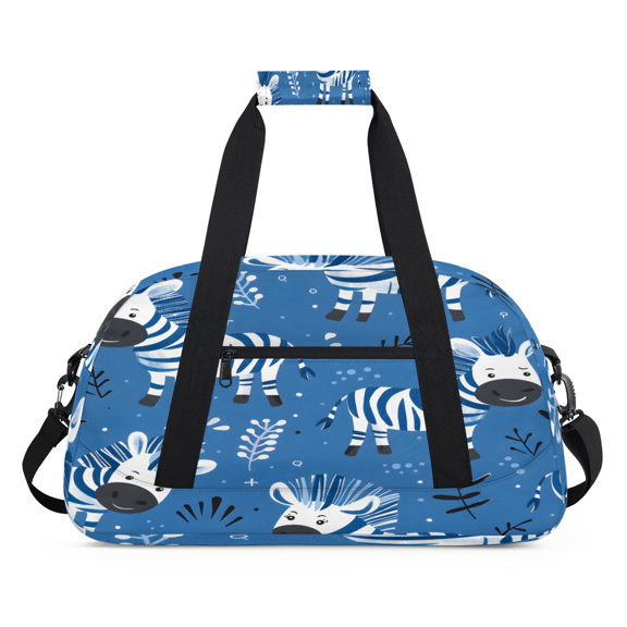 Herdesigns Zebra Travel Sports Duffel Bag for Women Men, Lightweight Overnight Weekender Bag for Camping Hiking, Cute