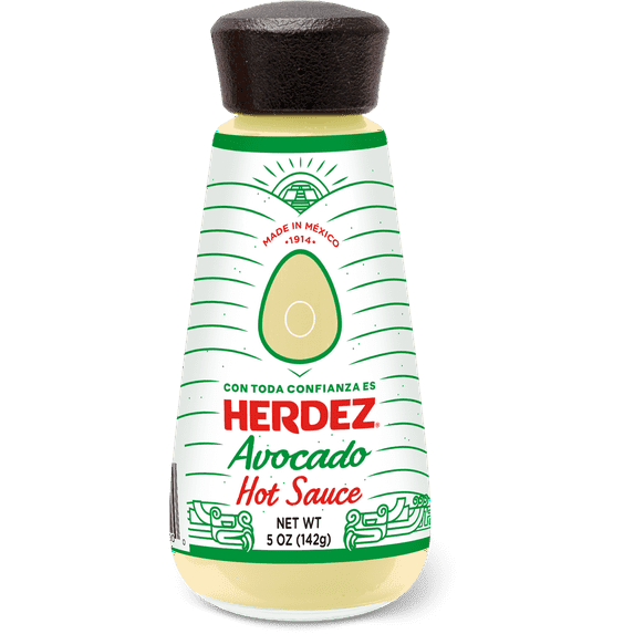 Herdez Avocado Hot Sauce, Taco Topping, Shelf Stable, 5 oz Glass Bottle (Pack of 5)