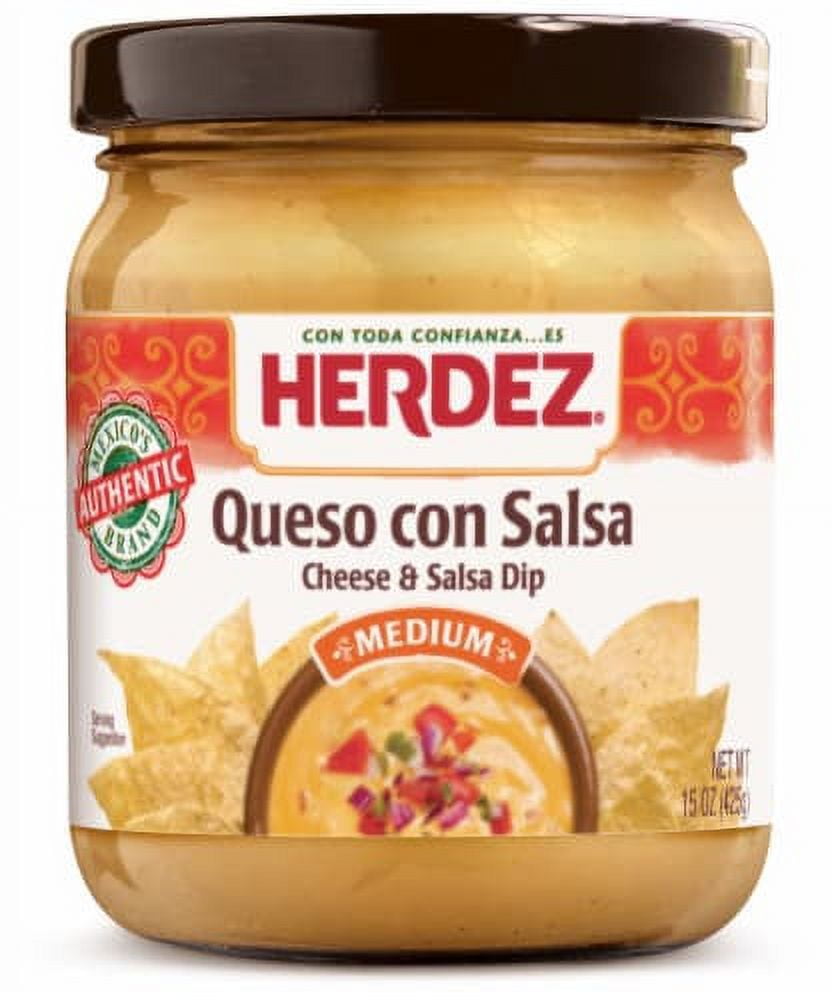 Herdez Queso con Salsa Medium Dip 15 oz