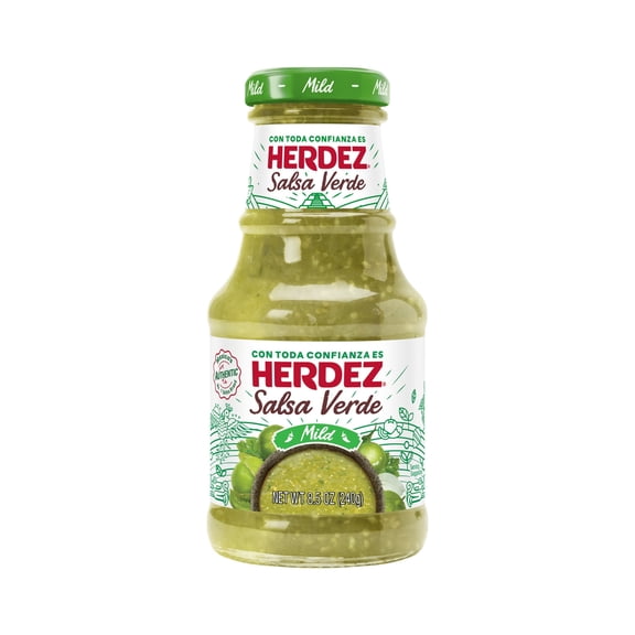 HERDEZ Salsa Verde Mild, Tortilla Chip Dip, Shelf Stable, 8.5 oz Glass Bottle