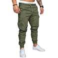 thumbnail image 1 of Herdignity Men's Cargo Pants with Pockets Solid Color Casual Elastic Drawstring Slim Fit Long Jogger Cargo Pants, 1 of 6