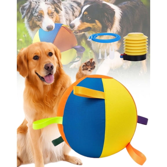 Giant Herding Ball for Dogs, Inflatable Big Ball with Handle Cover & Pump for Play & Exercise Dogs