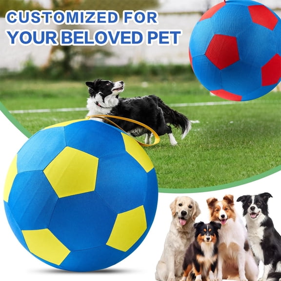Herding Ball for Dogs, Calming Jumbo Ball, Mellow Dog Jumbo Ball, Jolly Ball Dogs & Horses - 10/18/22" Durable Tear-Resistant Inflatable Pet Toy (Yellow & Blue, 9.8 inch)