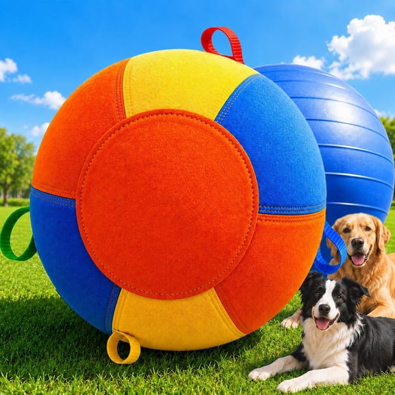 Herding Ball for Dogs, Upgraded Dog Push & Chase Ball with Thickened Bite & Tear Resistant Cover, Burst-Resistant Inner Ball, Outdoor Exercise Toy for Active Dogs