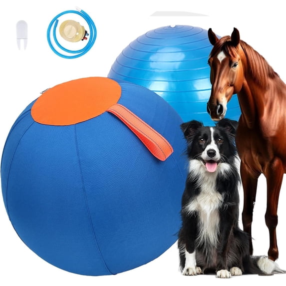 Herding Ball for Dogs 18", Durable Large Breed Dog Training Toy with Pump, Anti-Burst Outdoor Herding Ball for Australian Shepherd Cattle Dogs Blue