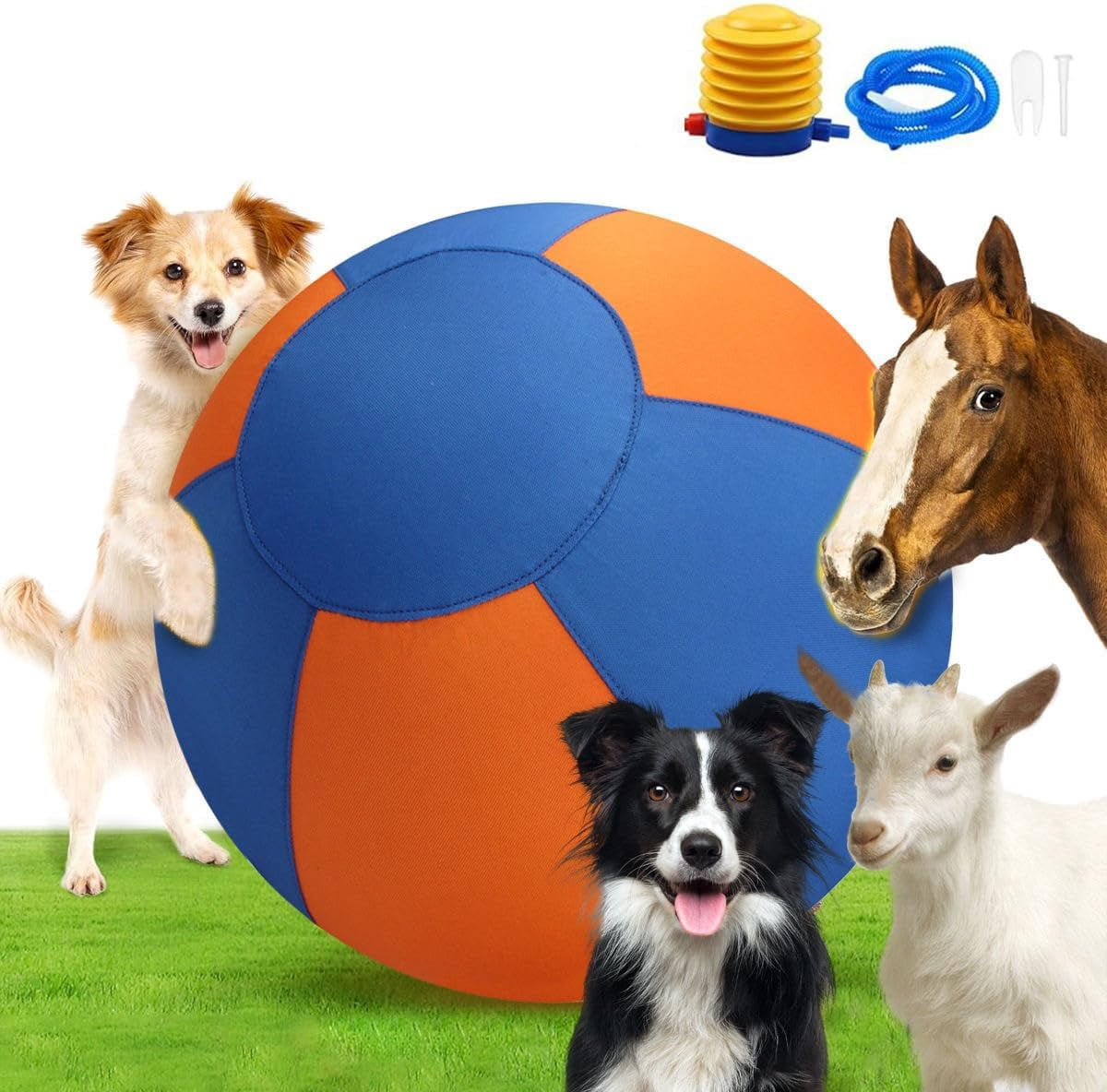 Herding Ball for Dogs, Large Inflatable Dog Toy with Tear-Resistant Cover, Available in 10/18/22 Inch Sizes, Includes Pump (Small)
