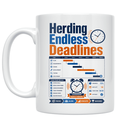Herding Endless Deadlines - Project Manager - 11 oz Ceramic Coffee Mug ...