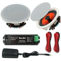 Herdio Bluetooth Ceiling Speakers, 300 Watts, 6.5 Inch Flush Mount in-Wall, 2-Way Universal Home Speakers, 7.6 Inch Cutout Diameter, 1 Pair