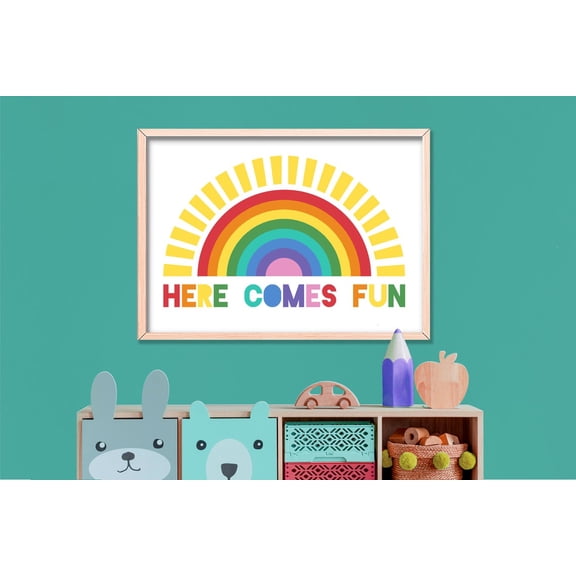 Here Comes Fun Bedroom,Nursery Print Wall Art Wall Art, Modern Wall Decor, 8x12 UNFRAMED
