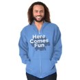thumbnail image 1 of Here Comes Fun Energetic Zip Up Hoodie Men's Women's Brisco Brands S, 1 of 6