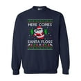 thumbnail image 1 of Here Comes Santa Floss Dance Christmas Funny DT Crewneck Sweatshirt, 1 of 2