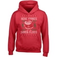 thumbnail image 1 of Here Comes Santa Floss Printed Red Hoodie Christmas Sweater 3X-Large, 1 of 2