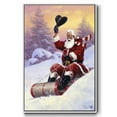 thumbnail image 1 of Here Comes Santa - Framed Gallery Wrapped Holiday Canvas - 25 x 37 - White Frame, 1 of 8