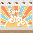 thumbnail image 1 of Here Comes the Son Baby Shower Decorations - Sunshine Baby Shower Decoration for Boy Sunshine Backdrop, Blue Retro Coffee Yellow Balloon for Boy Baby Shower, 1 of 6