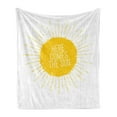 thumbnail image 1 of Here Comes the Sun Soft Flannel Fleece Blanket, Whimsical Illustration of Sun Times are Approaching Simplistic, Cozy Plush for Indoor and Outdoor Use, 50" x 70", Earth Yellow White, by Ambesonne, 1 of 5