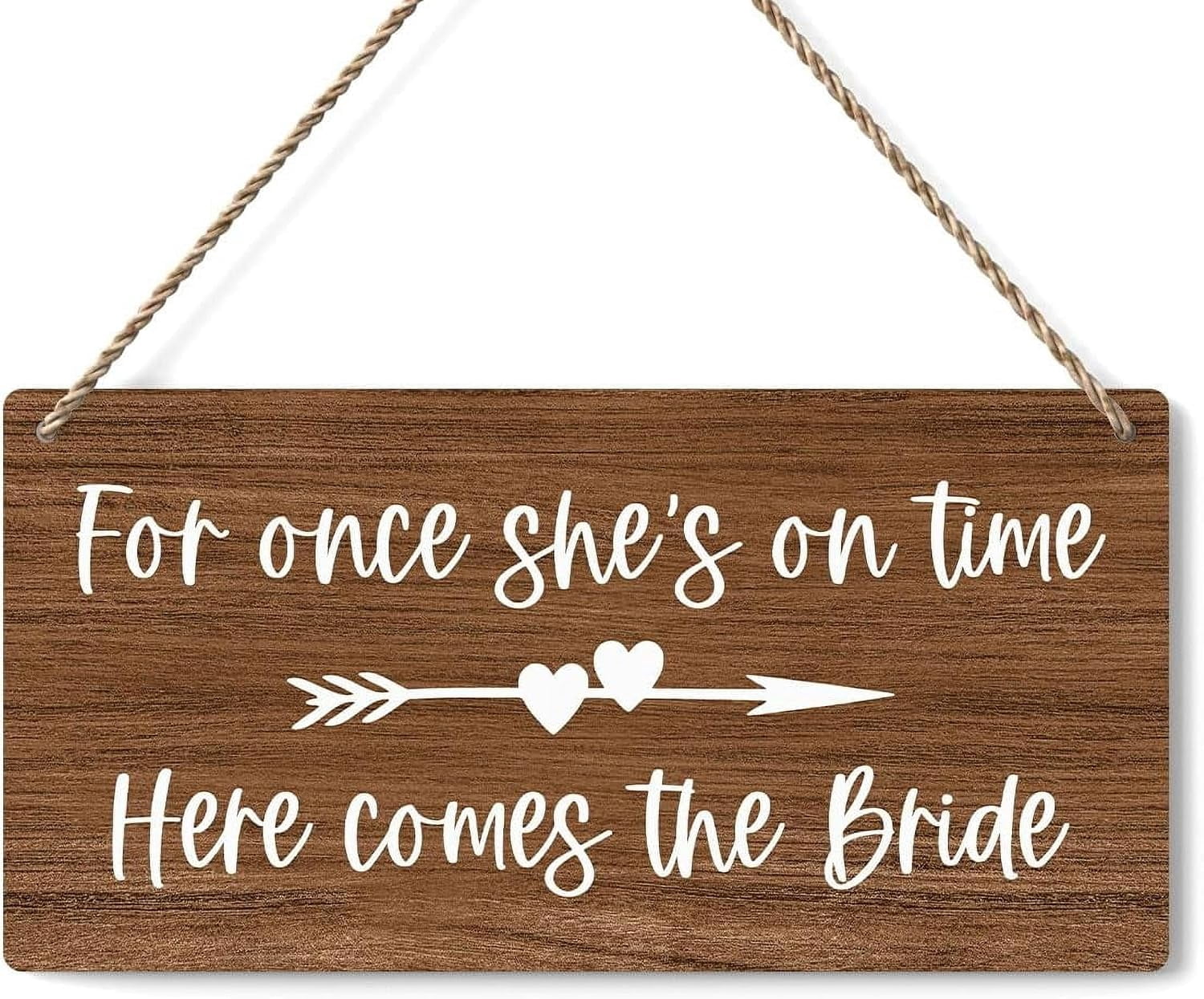 Here Comes The Bride Rustic Wood Decor Sign, Wedding Wall Art for ...