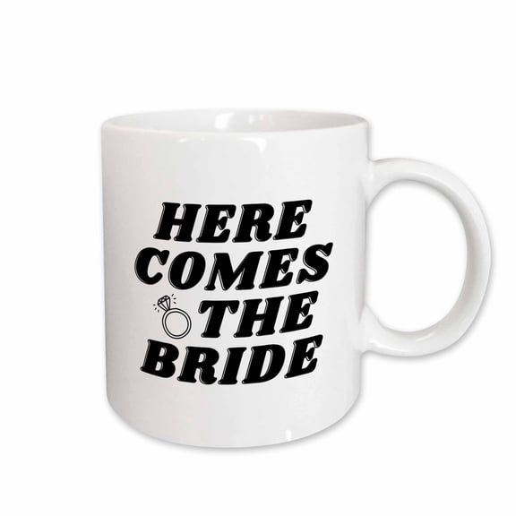 3drose, Here Comes the Bride Wedding Gift Honeymoon and Bridal Shower Gift, 15oz Mug