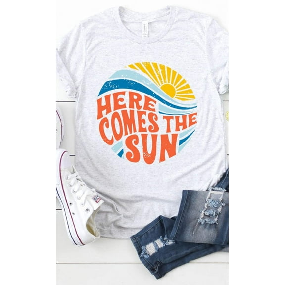 Here Comes The Sun Circle Graphic Tee T-Shirt PLUS