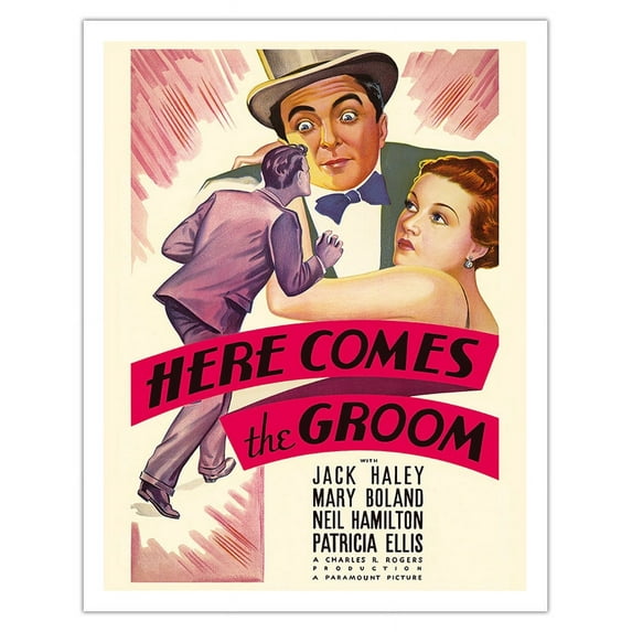 Here Comes the Groom - Starring Jake Hale Patricia Ellis - Vintage Film Movie Poster c.1934 - Fine Art Matte Paper Print (Unframed) 11x14in