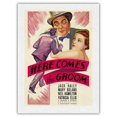 thumbnail image 1 of Here Comes the Groom - Starring Jake Hale Patricia Ellis - Vintage Film Movie Poster c.1934 - Japanese Unryu Rice Paper Art Print 24 x 32 in, 1 of 4