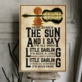 thumbnail image 1 of Here Comes the Sun Canvas Wall Art – Guitar Silhouette with Beatles Lyrics, Retro Music Quote Print for Home or Studio Décor, Ready to Hang, 1 of 4
