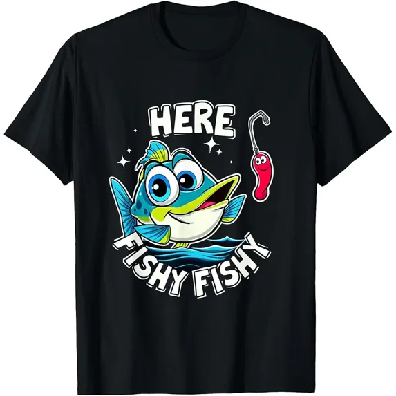 Here Fishy Fish Funny Fishing T-Shirt