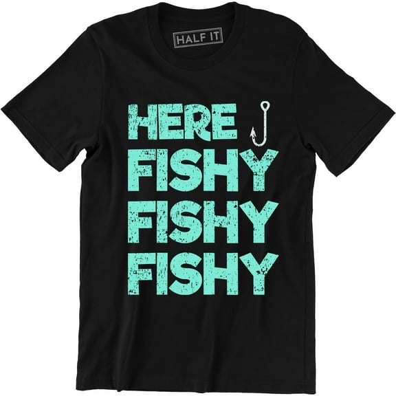 Here Fishy Fishy Men's Funny Fisherman Angler Carp Fishing Gift Present T-Shirt