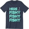 thumbnail image 1 of Here Fishy Fishy Men's Funny Fisherman Angler Carp Fishing Gift Present T-Shirt, 1 of 4