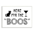 thumbnail image 1 of Here For Boos Halloween Typography Black Cat Motif Holiday Graphic Art Unframed Art Print Wall Art, 1 of 5