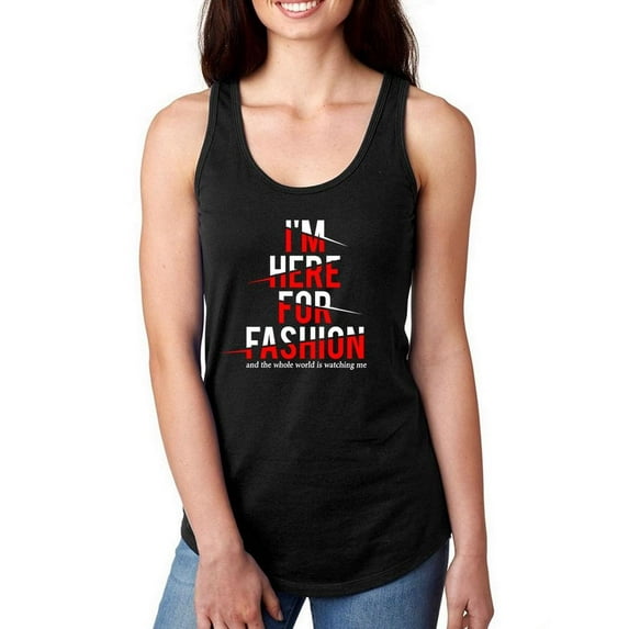 Here For Fashion Racerback Tank Women -Image by Shutterstock, Female XX-Large