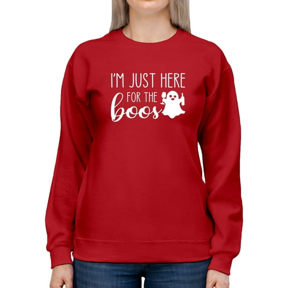 Here For The Boos Funny Design Sweatshirt Women -GoatDeals Designs, Female 5X-Large