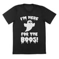 thumbnail image 1 of Here For The Boos Humor Halloween Graphic Black Mens T-Shirt, 1 of 1