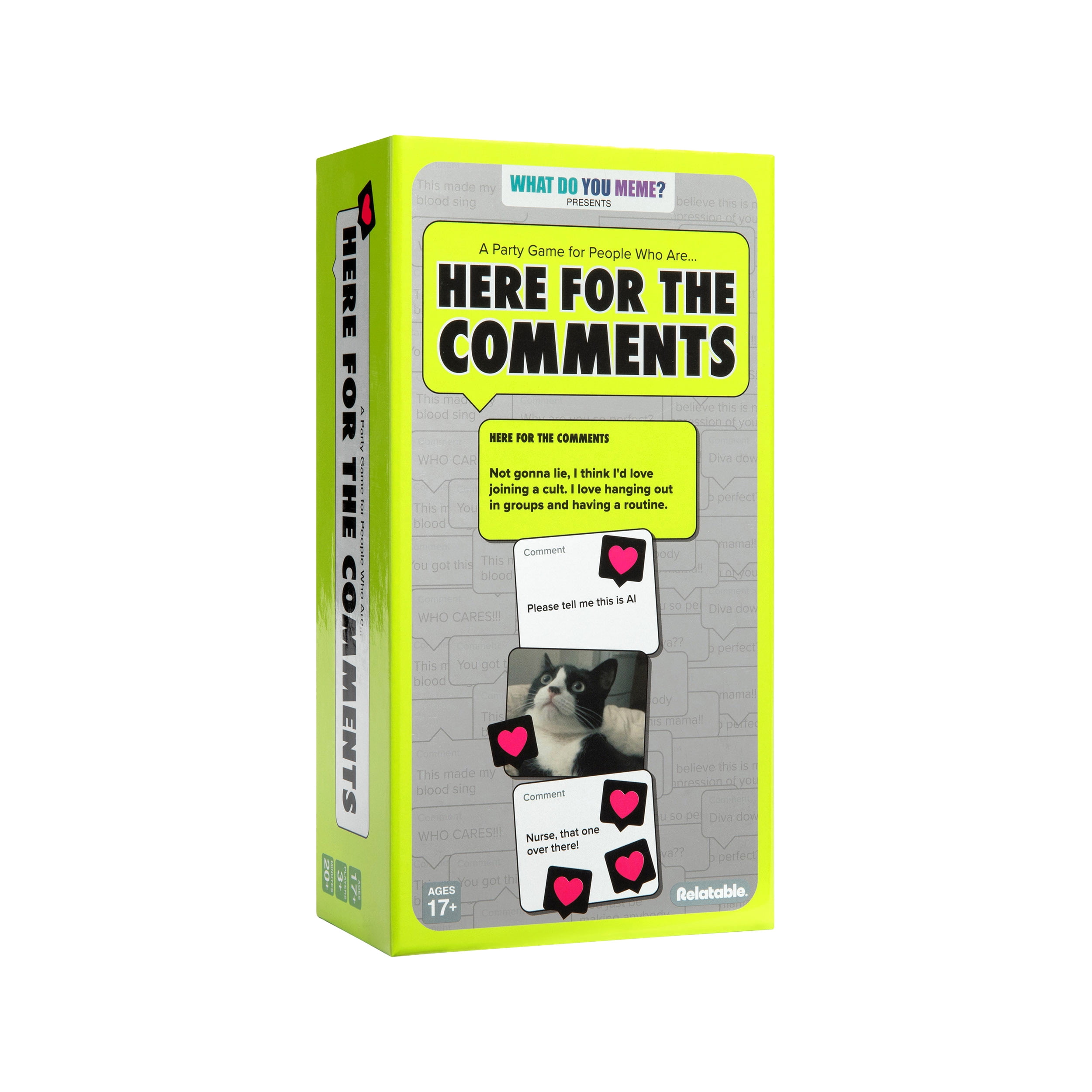 Here for The Comments by Relatable, Adult Party Game Built on Internet Culture, Fun Tailgate Game