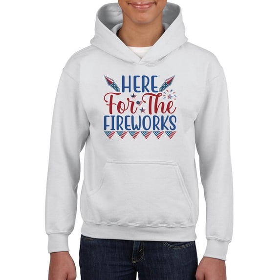 Here For The Fireworks Hoodie Juniors -Image by Shutterstock, x-Large