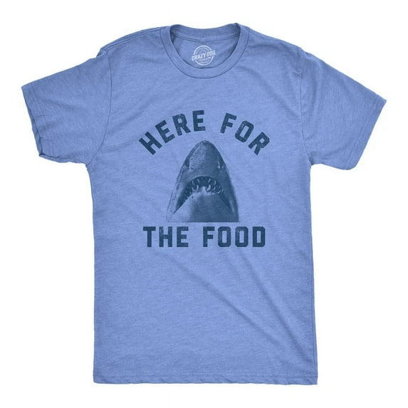 Here For The Food T Shirt Funny Shark Great White Graphic Tee Unisex S-5XL Hot Trending Shirt, Vintage Birthday Gift