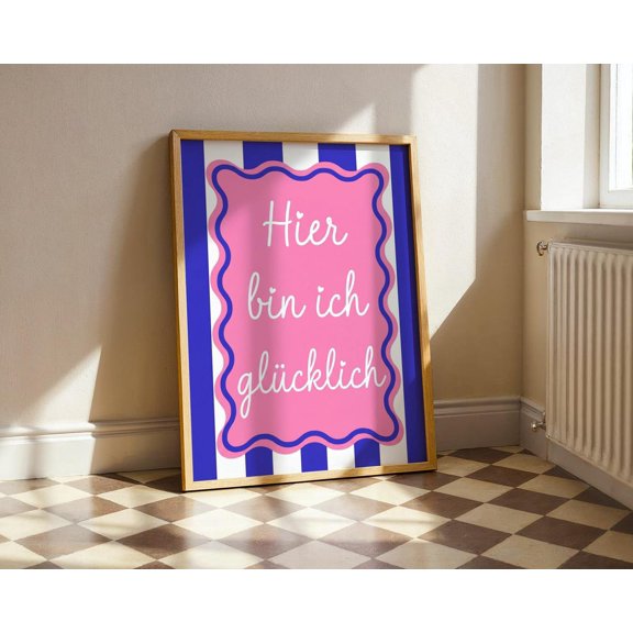 Here I Am Happy Nautical Quote Wall Art Home Decor