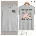 thumbnail image 1 of Here I Am Tee Christian T-Shirt Short Sleeve Round Neck Soft Cotton Comfort Fit Colors Gray S-3XL, 1 of 5