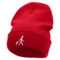 thumbnail image 1 of Here I Come Embroidered 12 Inch Long Knitted Beanie - Red OSFM, 1 of 5