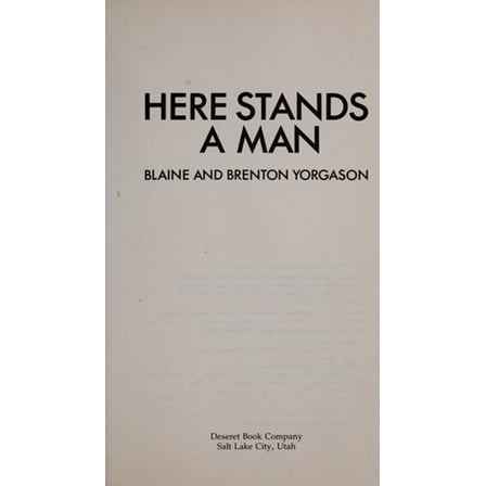 Pre-Owned Here Stands a Man (Hardcover) 0875793118 9780875793115