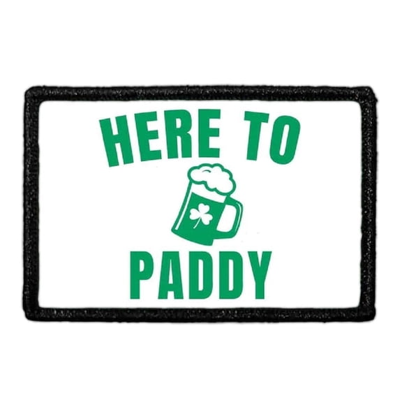 Here To Paddy - Beer - White Background - Patch