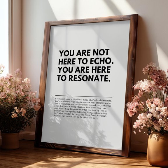 Here To Resonate Workplace Motivational Quote Wall Art Office Prints Decor Inspirational Poster Print Gift Idea