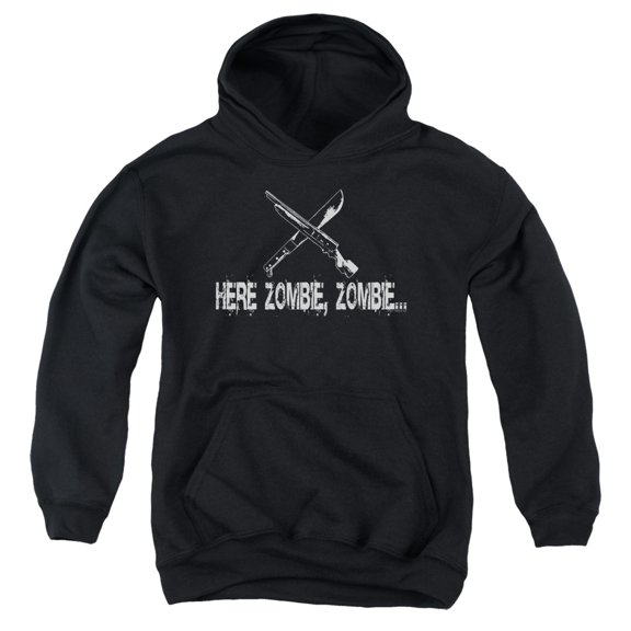 - Here Zombie Zombie - Youth Hooded Sweatshirt - Medium