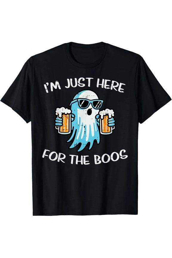 Here for Boos Halloween Ghost Tee – Funny Unisex Costume Shirt